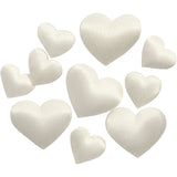 Creativ company coeurs en satin, taille 10+20 mm, épaisseur 1-2 mm, blanc cassé, 70 pièces 1 boîte