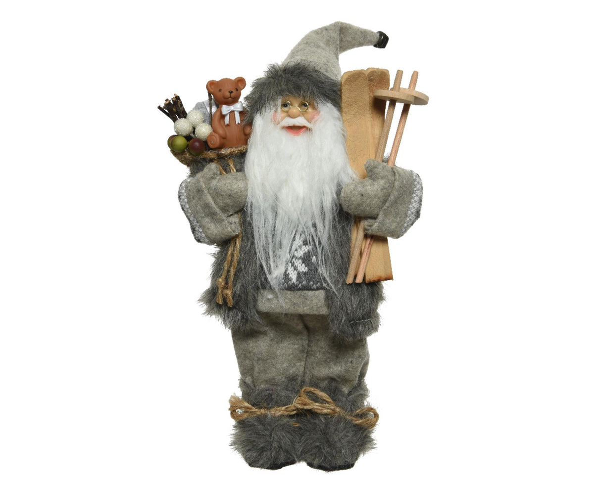 Decoris Père Noël h45cm gris polyester