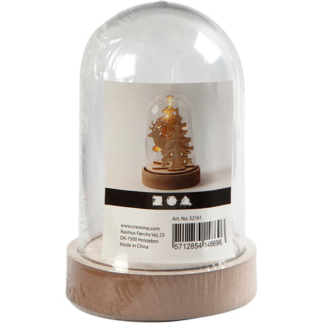 Cloche Creativ company sur socle en bois, h: 12,5 cm, d 8 cm, 1 boîte