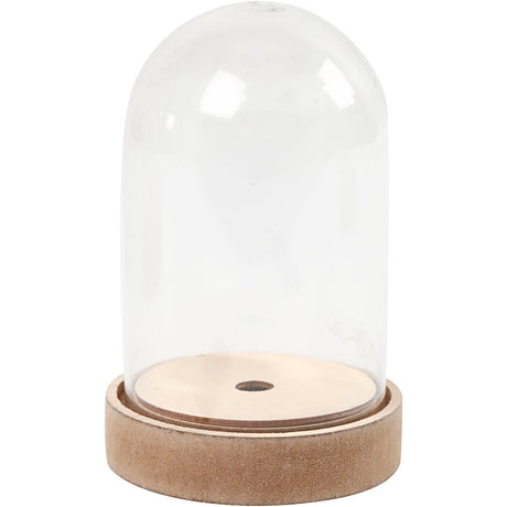 Cloche Creativ company sur socle en bois, h: 12,5 cm, d 8 cm, 1 boîte
