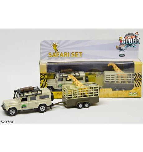 Globe Land Rover Defender pour enfants + remorque girafe