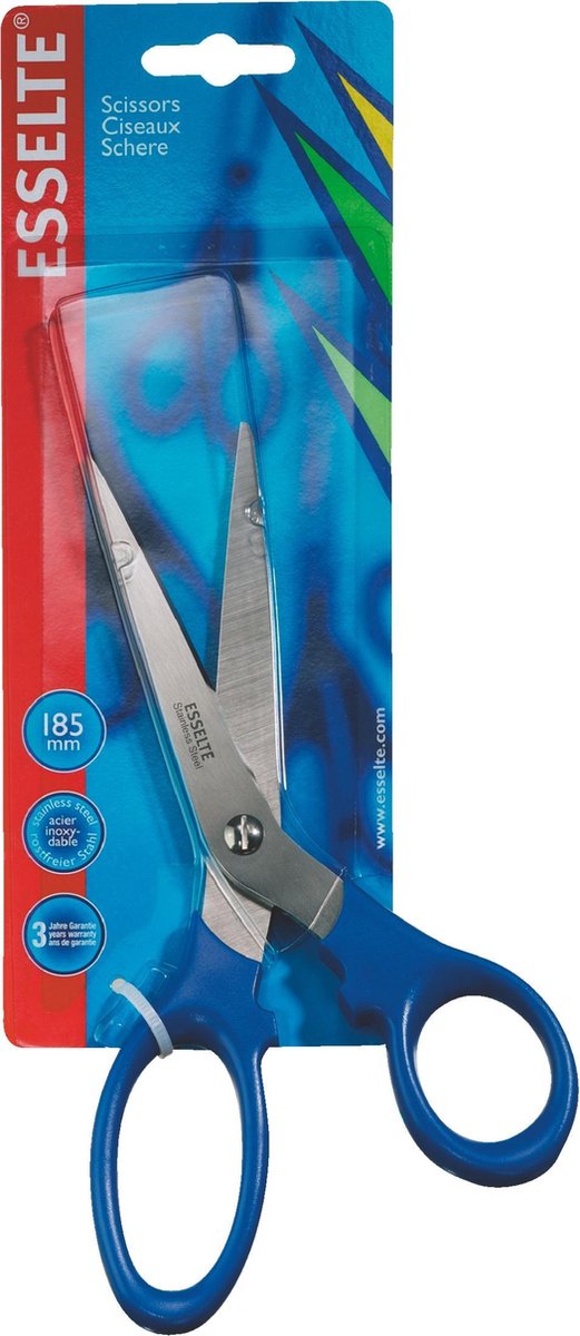 Ciseaux Esselte - acier inoxydable - 18,5 cm - bleu