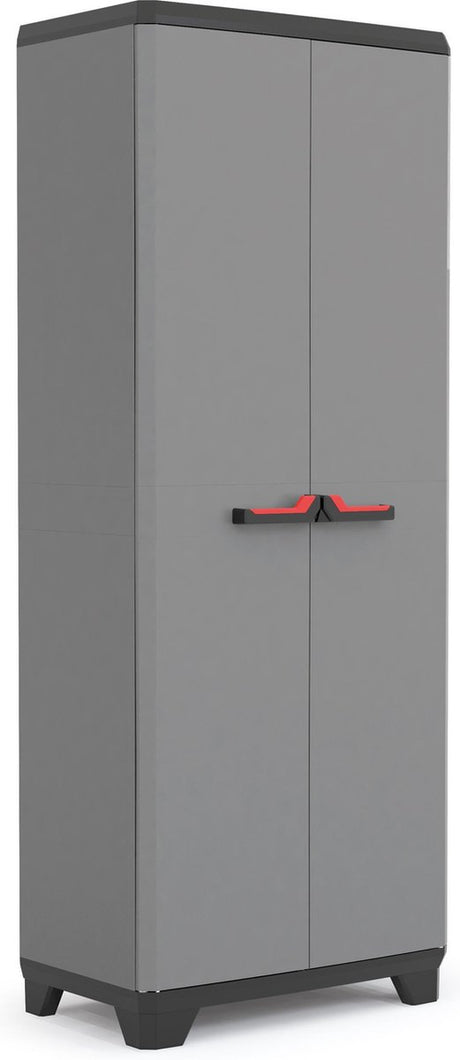 Keter stilo armoire haute polyvalente - 3 demi-étagères - 68x39x173 cm - gris foncé noir