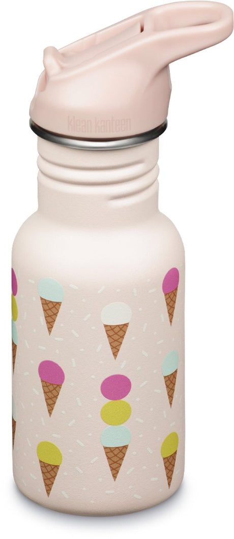 Gourde classique Klean Kanteen Kids - 355 ml - glace - anti-éclaboussures - sans BPA - avec bouchon flipsport