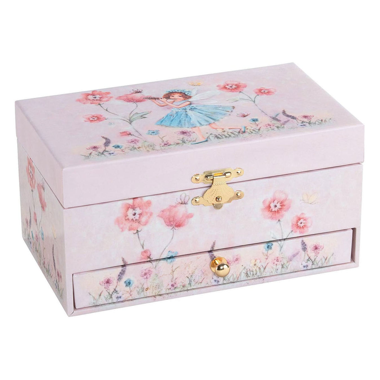 Goki musik box ballerina blommor rosa