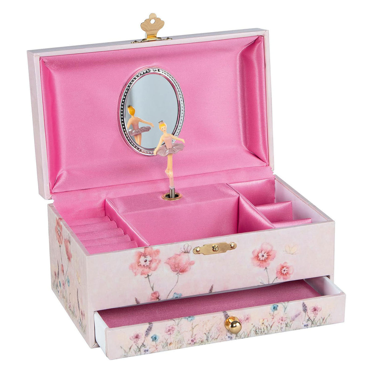 Goki musik box ballerina blommor rosa