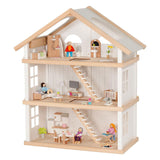 Goki Wooden Poppenhuis Living moderne avec 3 étages