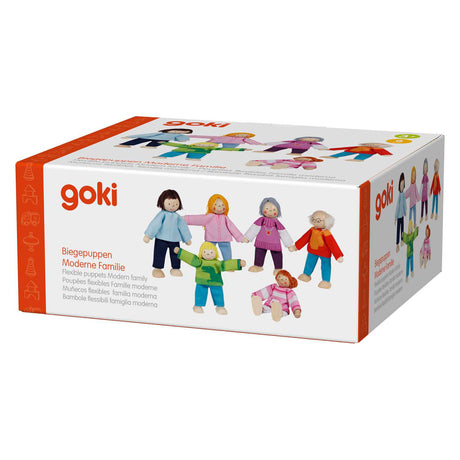 Goki Wooden Dollhouse Dolls Flexible Modern Family, 6st.