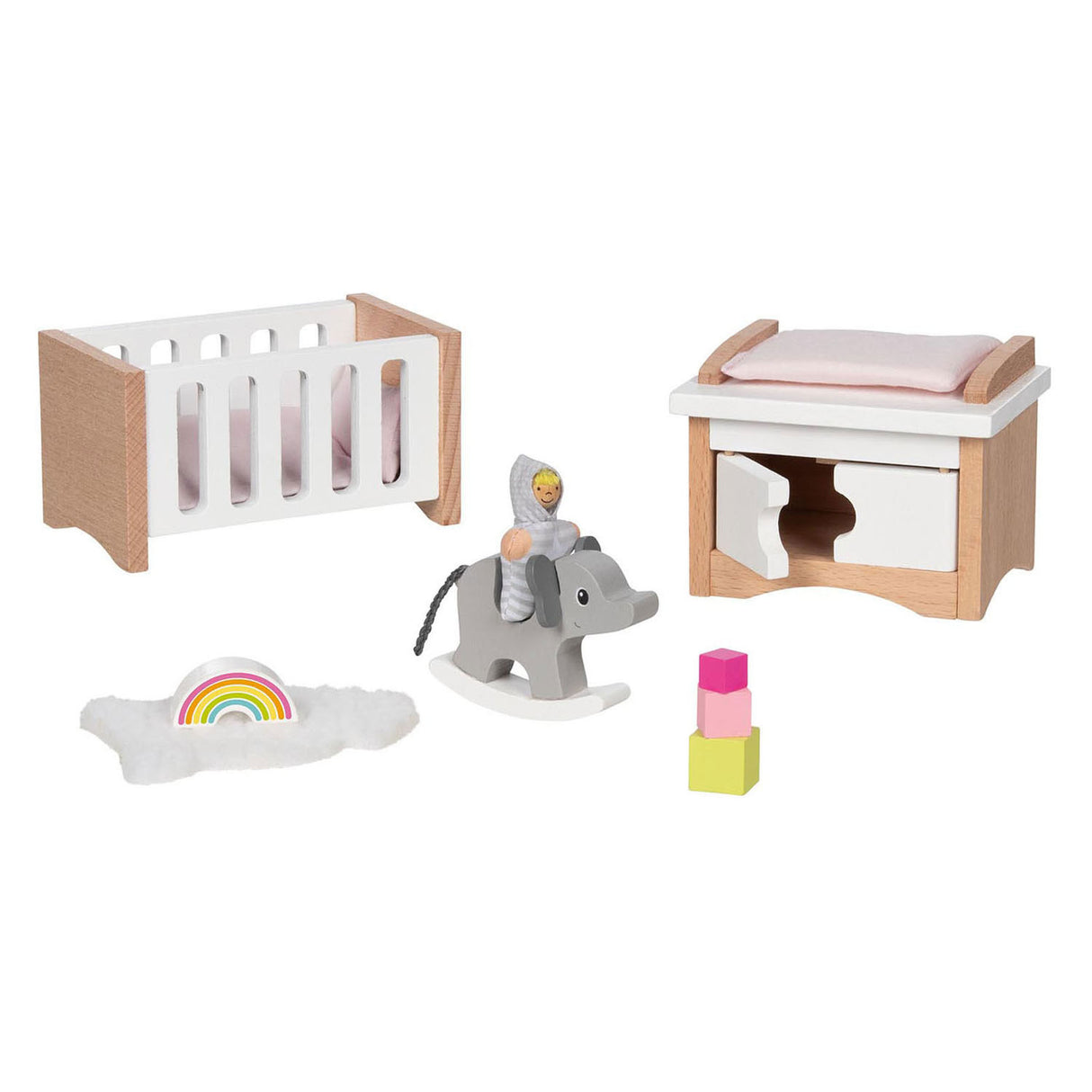 Goki Wooden Puppet Furniture Baby Room, 12dlg.