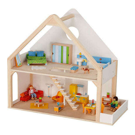 Goki Wooden Dollhouse mit 2 Stockwerken