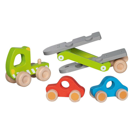 Goki Wooden Auto Transporter With 2 Vehicles