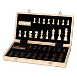 Goki Wooden Chess Damspel 2in1 magnétique