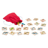 Clés de jeu mémo en bois Goki, 18 pcs.