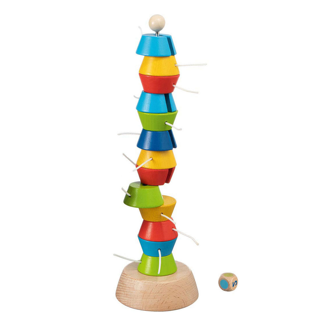 Goki tour à empiler tugie h30cm, 15 blocs, bois et métal, 4+