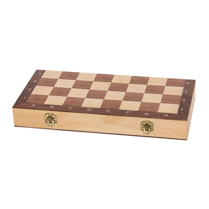 Jeu d'échecs en bois goki dans la valise