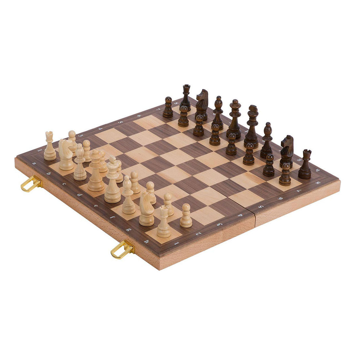 Jeu d'échecs en bois goki dans la valise