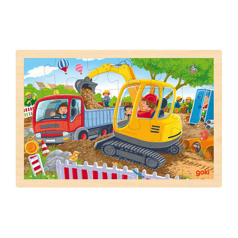 Goki Wooden Jigsaw Puzzle Backvator, 24st.