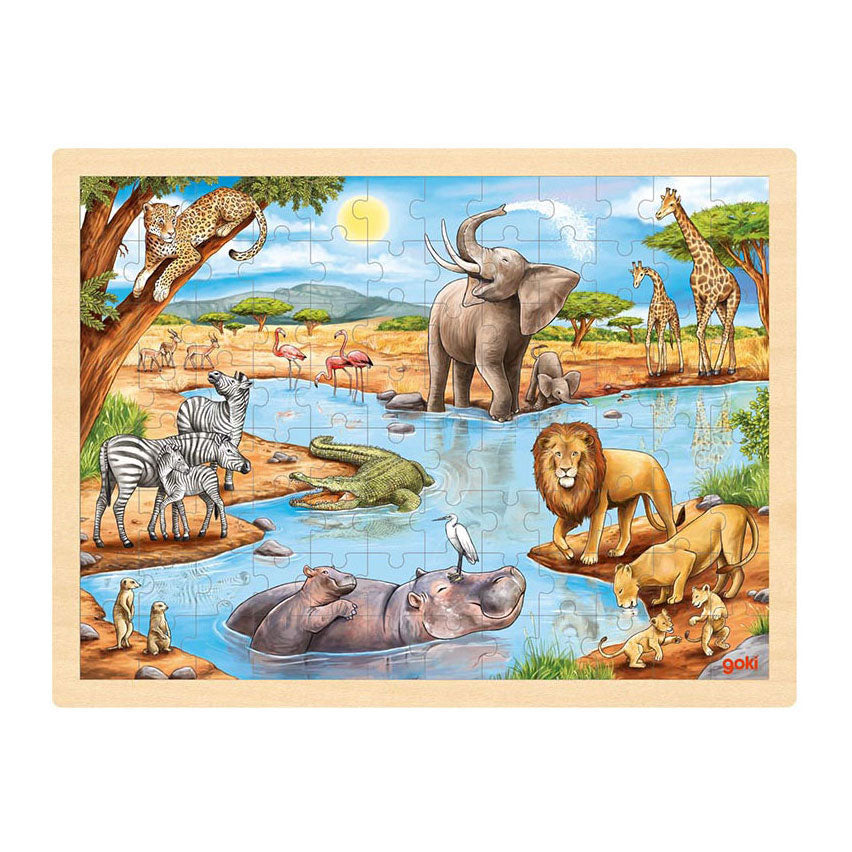 Goki Wooden Jigsaw Puzzle African Savanne, 96..