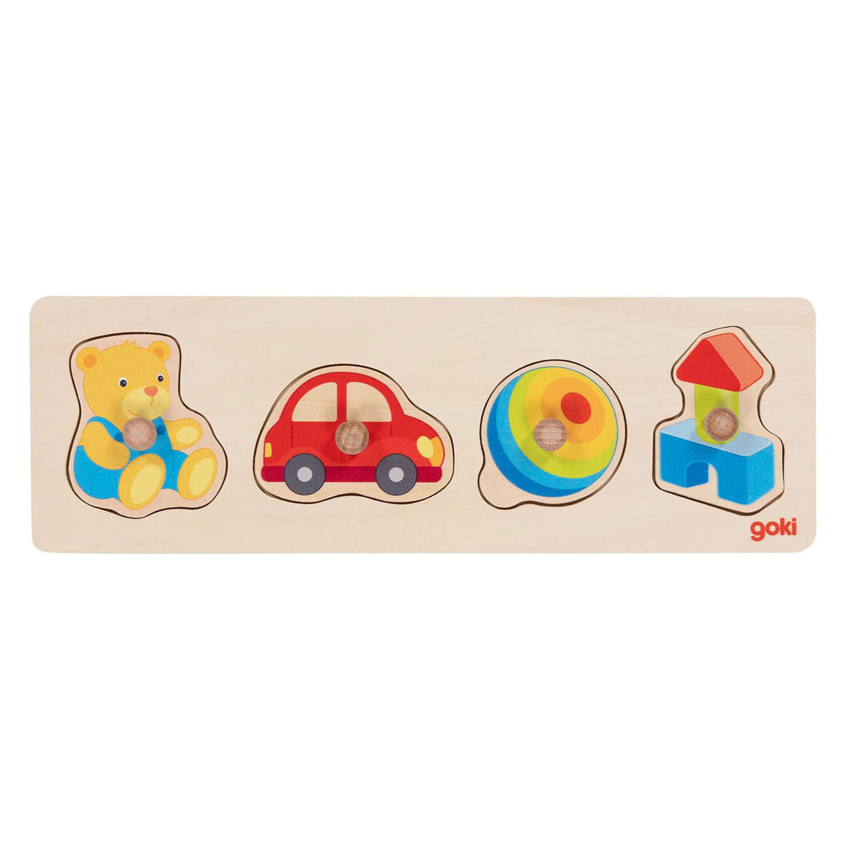 Goki Wooden Nick Puzzle My Toys, 4st.