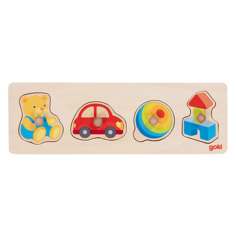 Goki Wooden Nick Puzzle My Toys, 4st.