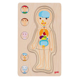 Goki wooden layer puzzle Human body boy, 29st.