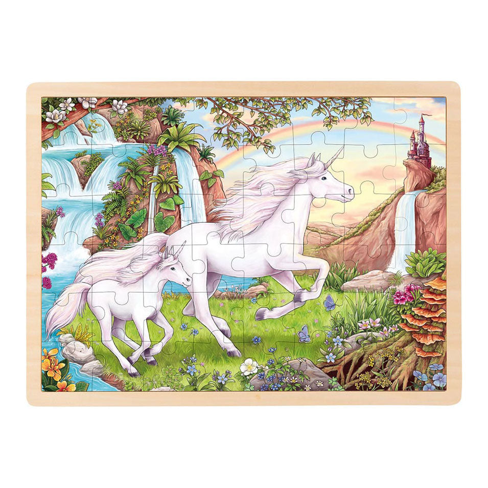 Goki Wooden Jigsaw Puzzle Unicorn, 48st.