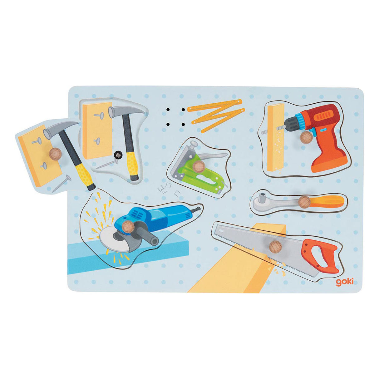 Outils de puzzle de forme en bois Goki avec son, 6e.