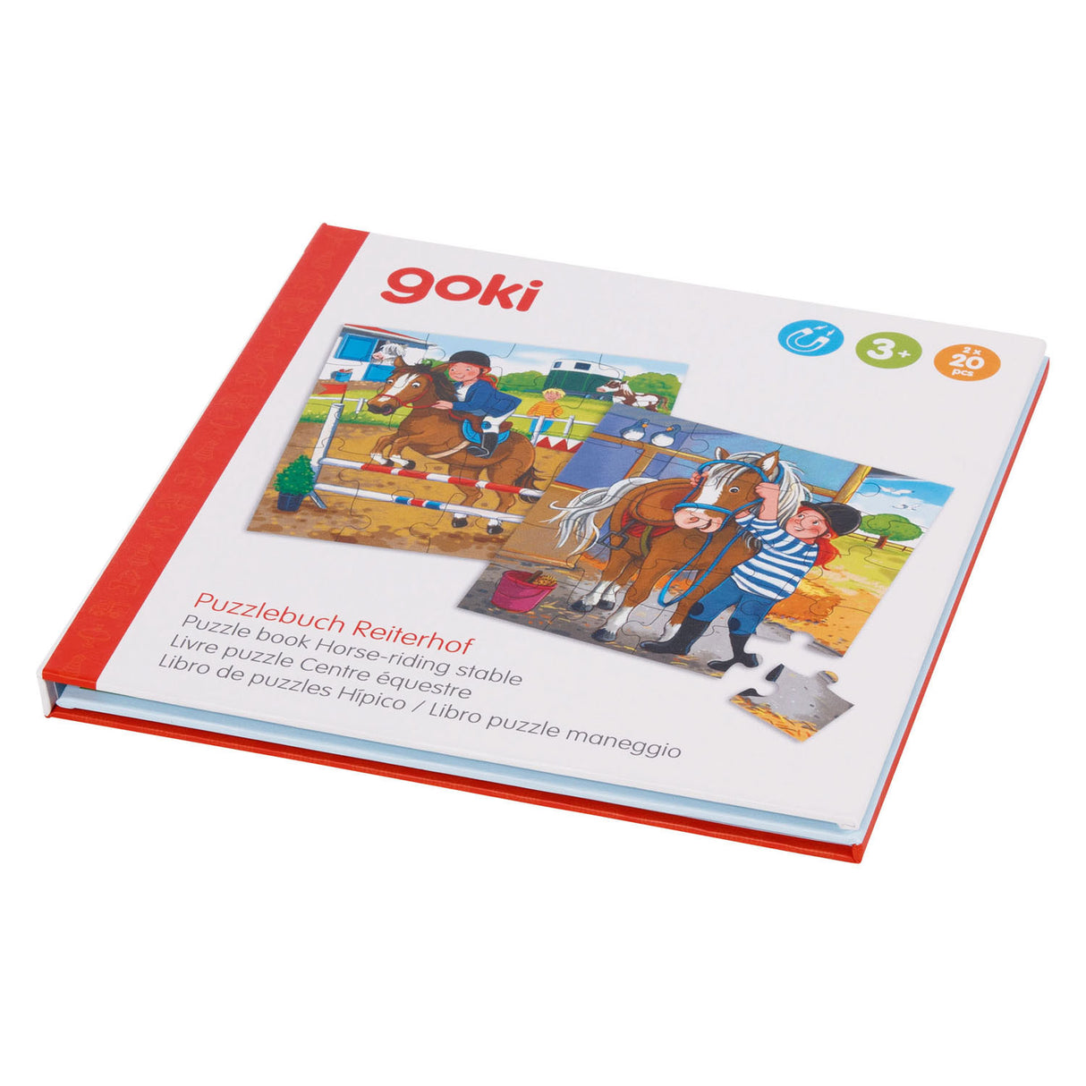 Goki Magnetic Jigsaw Puzzle Book Horse Stable, 40e.