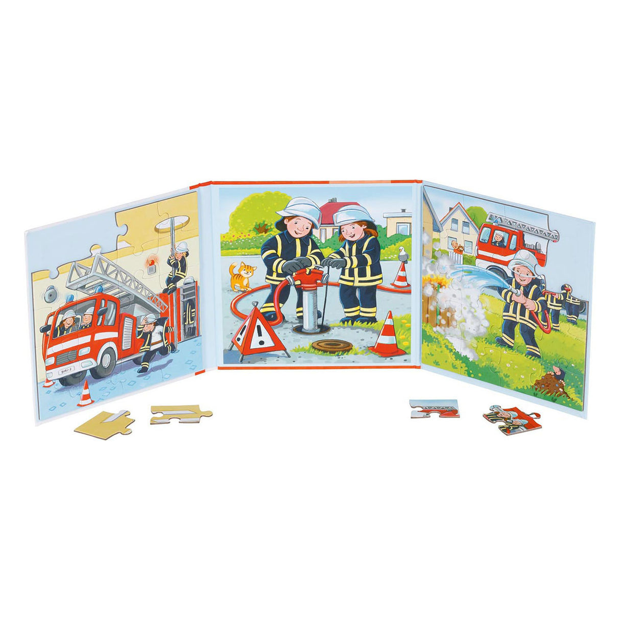 Goki Magnetic Jigsaw Puzzle Book Fire Brigade, 40..