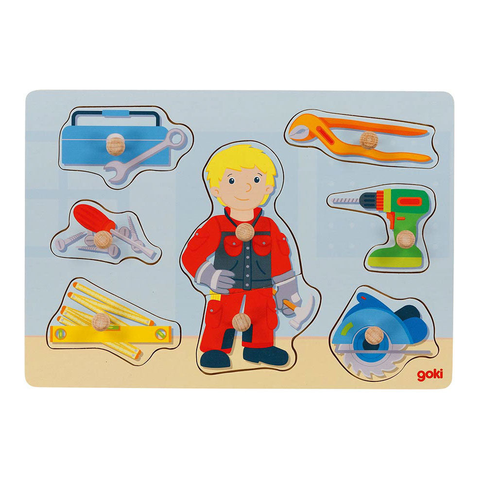 Goki Wooden Nick Puzzle Klusjesman, 8e.