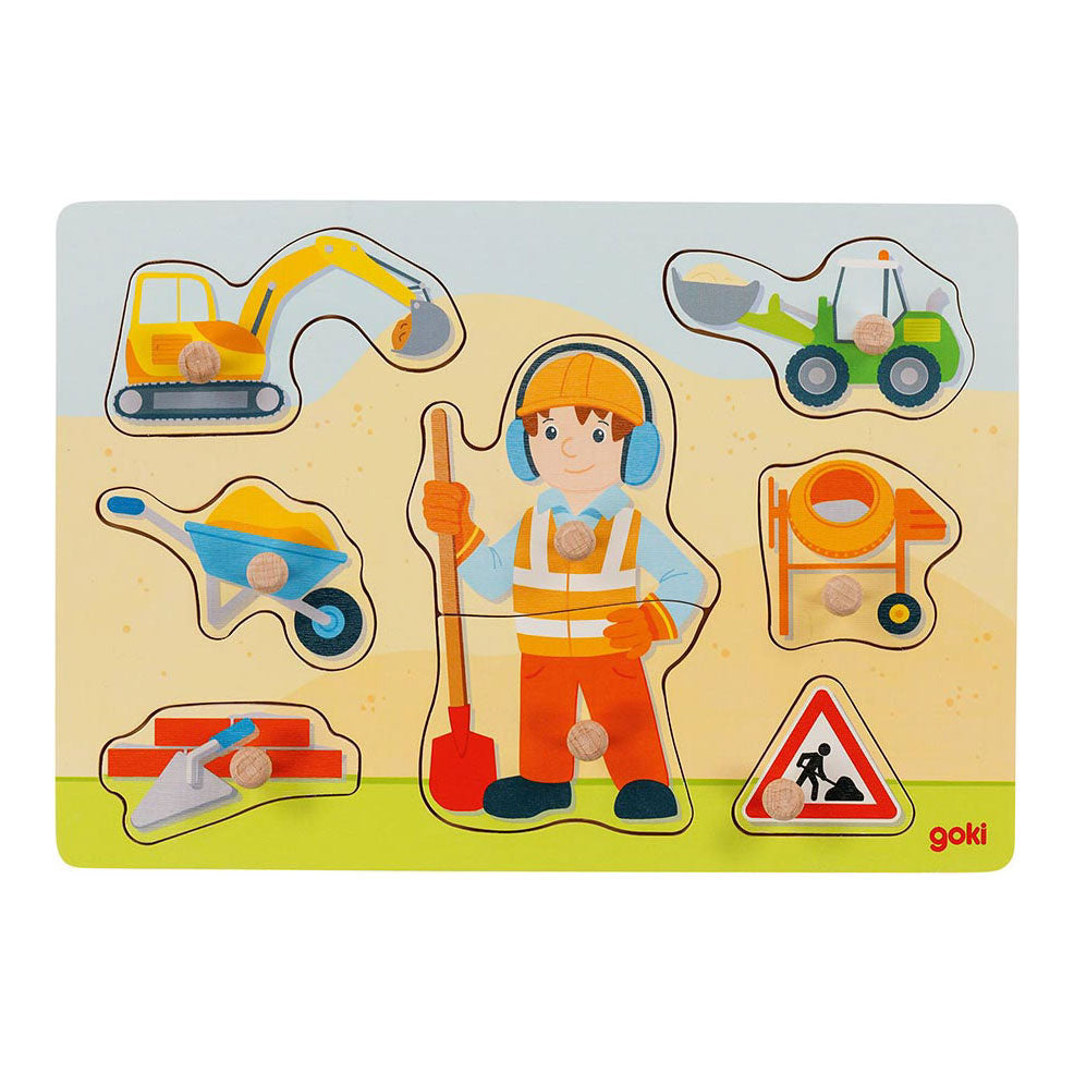 Goki Wooden Nick Puzzle Construction Watcher, 8st.