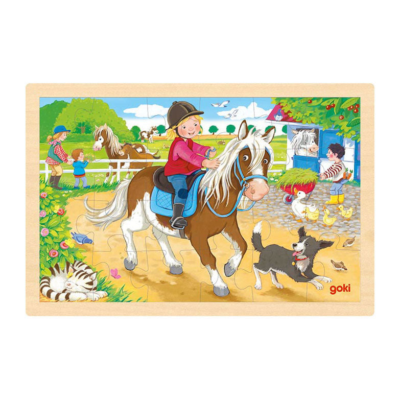 Goki Holzpuzzle Pony Farm, 24st.