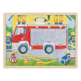 Goki Wood Layer Puzzle Fire Brigade på arbejdet, 60 ..