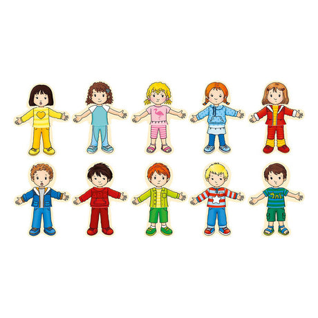 Goki Wooden Dressing Puzzle Boy and Girl in Houten Box, 36st.