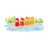 Goki Wooden Play figures dans un bateau, 5dlg.