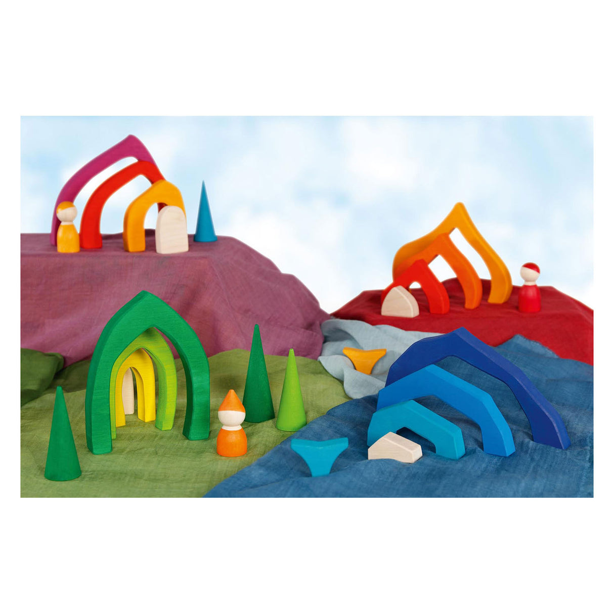 Goki Wooden Building Blocks Four Seasons, 25dlg.