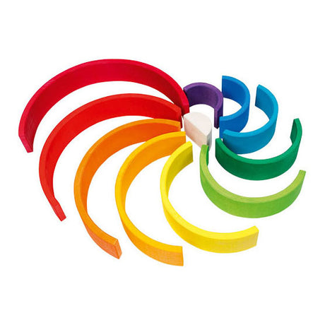 Blocs de construction Goki - arc-en-ciel - 11 pièces - bois - 2 ans