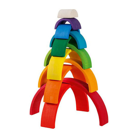 Blocs de construction Goki - arc-en-ciel - 11 pièces - bois - 2 ans
