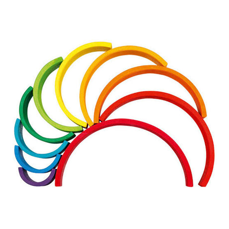 Blocs de construction Goki - arc-en-ciel - 11 pièces - bois - 2 ans