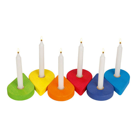 Goki Wooden Birthday Wreath Candlesticks, 6dlg.