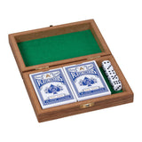 Goki Wooden Playing Card Box med 5 terninger og 2 sæt kort