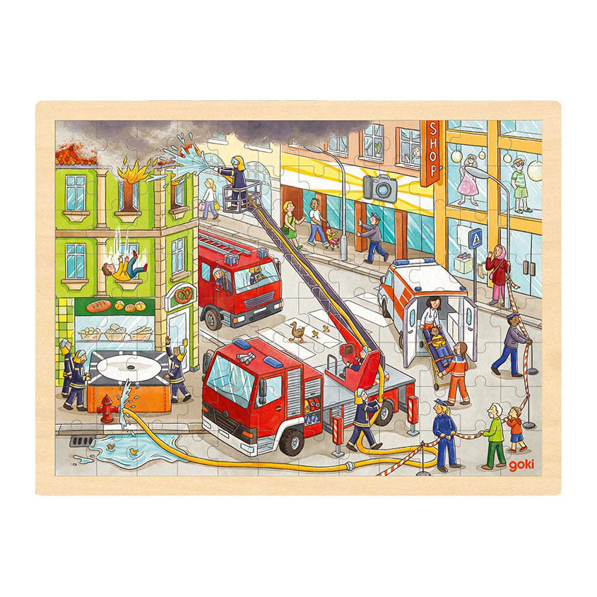 Goki Wooden Jigsaw Puzzle Fighting, 96st.