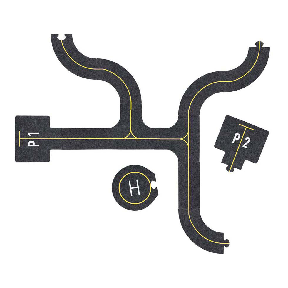 Goki play set aéroport de partage de route avec accessoires - 26 pcs.