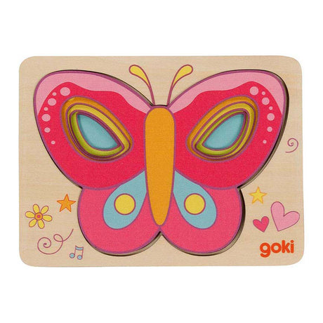 Goki puzzle en bois papillon, 5 pcs.