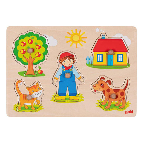 Puzzle à tenons en bois Goki, 5 pcs.