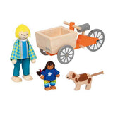 Vélo cargo en bois Goki Dollhouse avec enfant et chien