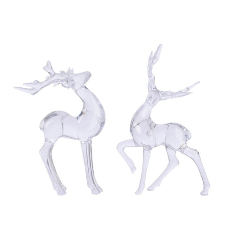 Decoris kerst ornament rendier acryl 12x20cm helder