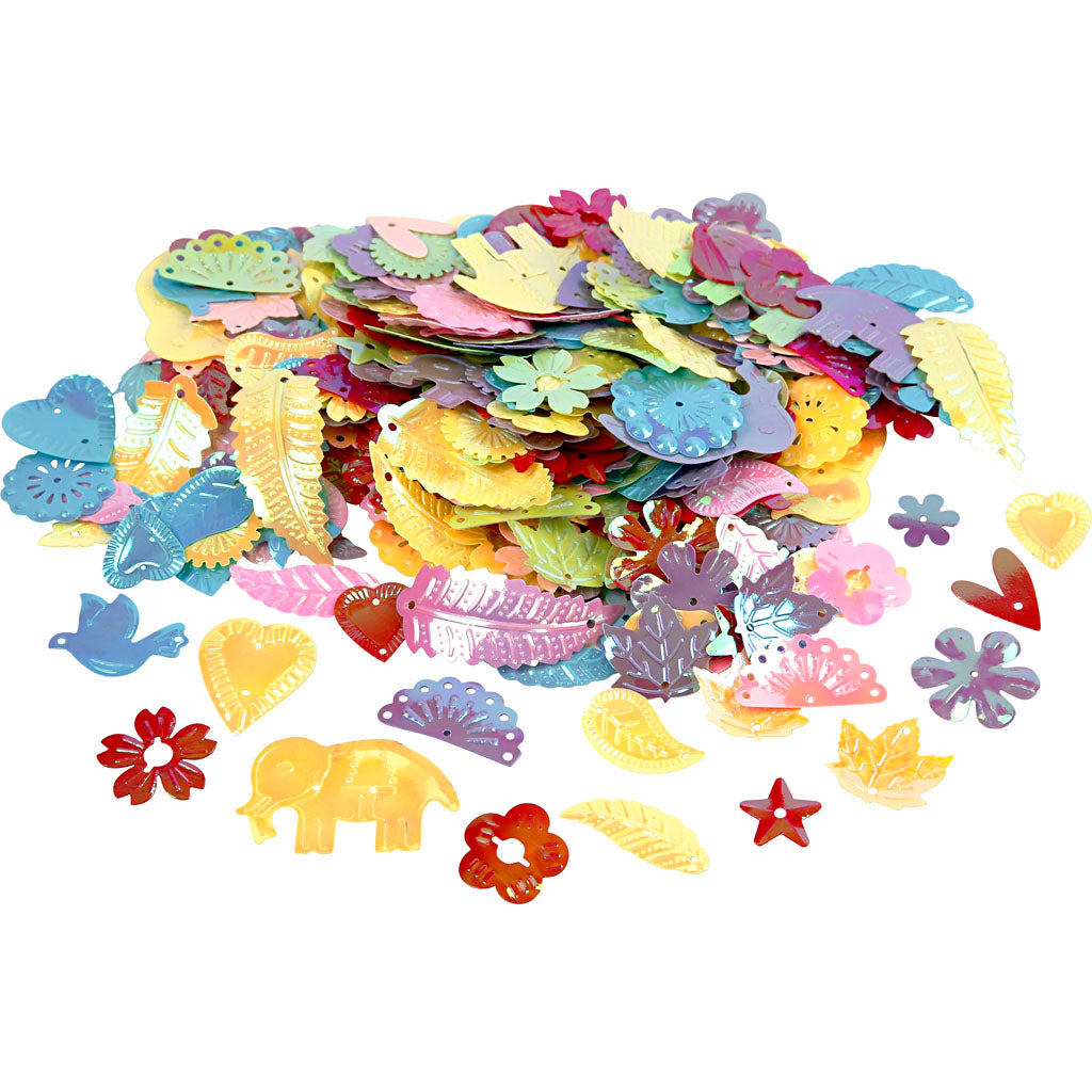 Paillettes Creativ company, taille 15-45 mm, couleurs nacre, 30 gr 1 boîte
