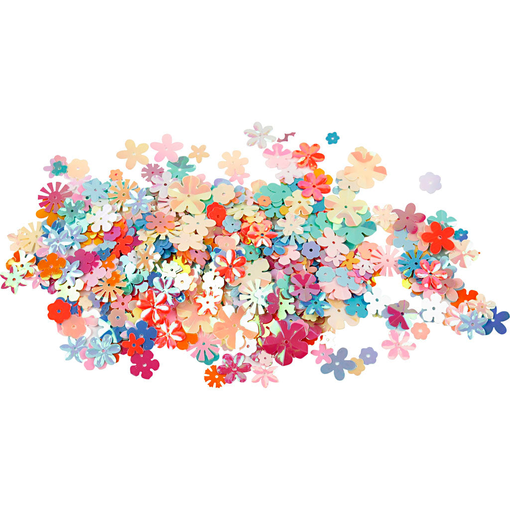 Paillettes Creativ Company, taille 6-20 mm, env. 390 pièces, couleurs pastel, 10 g 1 boîte
