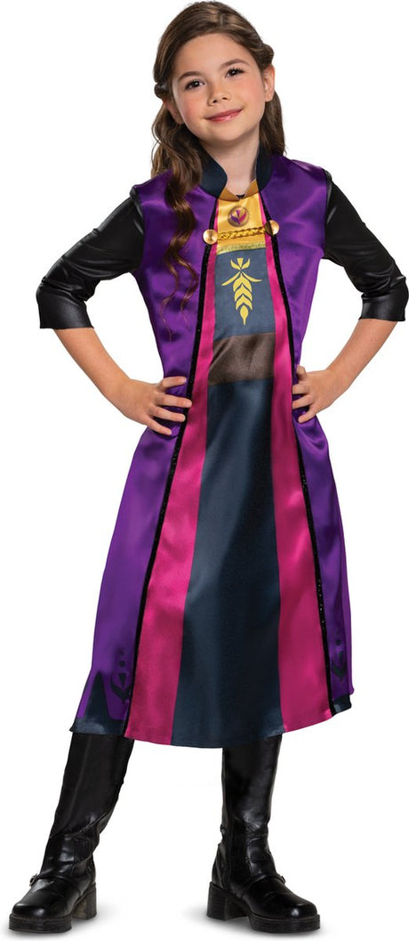 Déguisement Disney - La Reine des Neiges 2, Anna Travelling Basic Plus, taille S (5 - 6 ans)